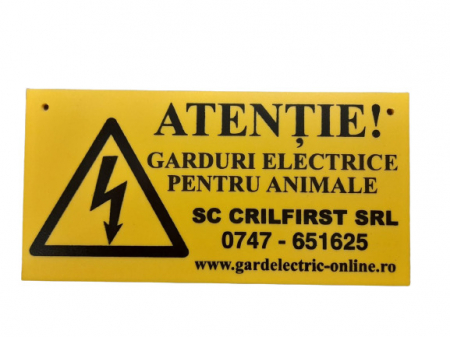 Placuta de avertizare gard electric