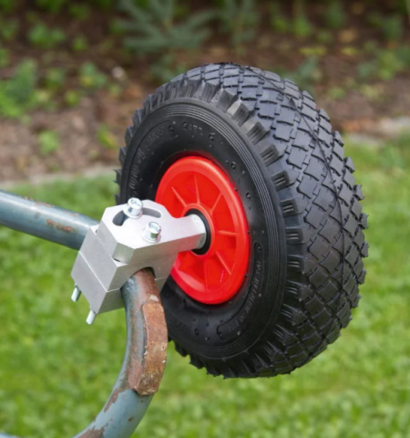 Zootehnie - Roți stabilizatoare pentru roabă 25 cm – kit retrofit, cauciuc plin