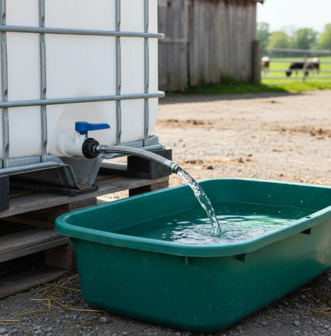 Zootehnie - Set conectori pentru container IBC – cu furtun armat 70 cm