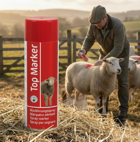 Zootehnie - Spray de marcare animale 500 ml roșu TopMarker