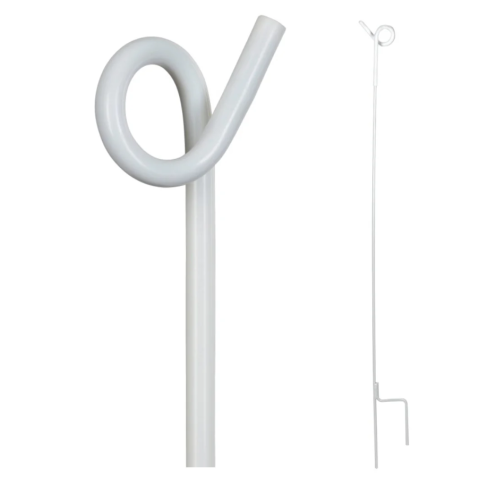 Stâlpi Gard Electric - Stâlp metalic cu inel de prindere 7mm 105cm alb