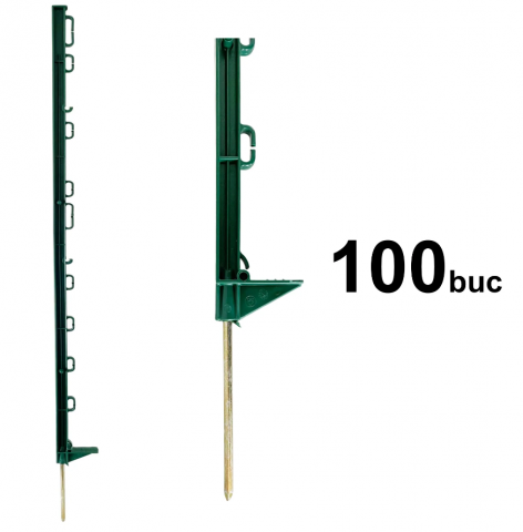 Accesorii gard Electric - Stâlpișori plastic NEXON STANDARD pentru gard electric 100 bucăți - verde