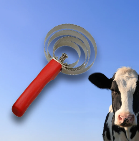 Îngrijirea animalelor - Tesală metalică rotundă 4 spirale 10.5cm cai bovine