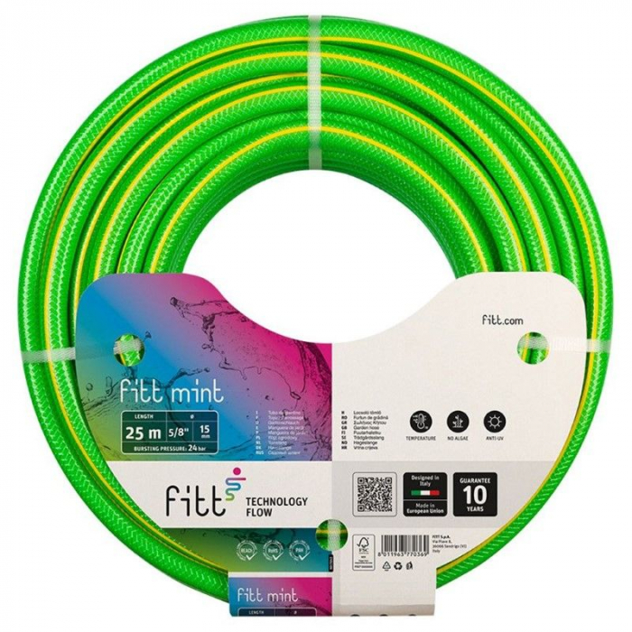 Furtun de grădină ranforsat  - 4 straturi, Mint Fitt - 25 m - 1/2 [1]