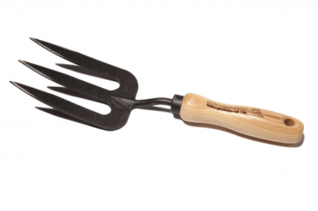 Furci - 1485 Furcă de mână (forjată) 3 dinți cu mâner de frasin