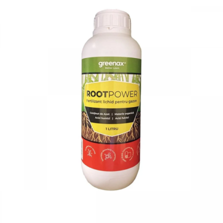 Soluții pentru gazon - Îngrășământ foliar ROOTPOWER pentru montarea gazonului rulou, acizi humici, azot, materie organică, acizi fulvici 1 l