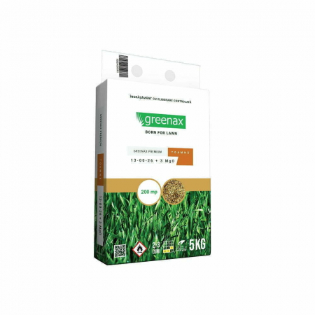 Soluții pentru gazon - Îngrășământ Greenax Premium pentru Toamnă, 5 kilograme, acoperire 200 mp2