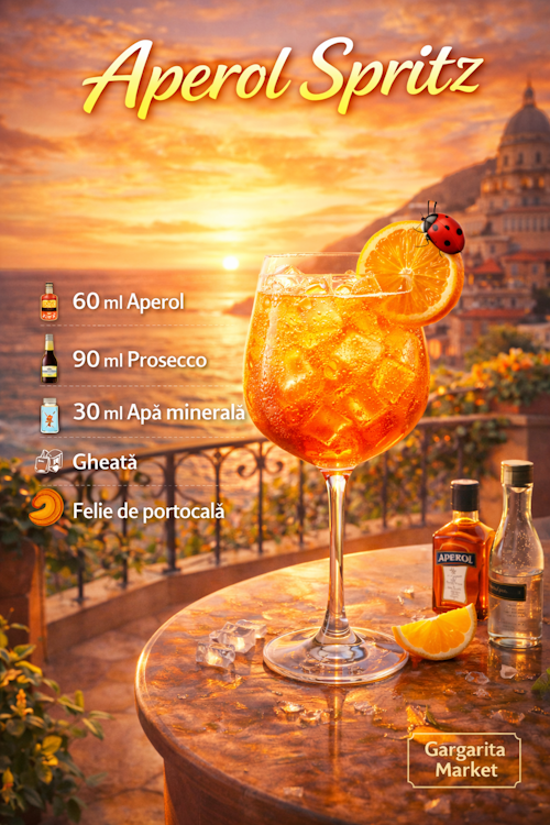 Aperol Spritz – Rețeta originală, gramaje exacte și modul corect de preparare