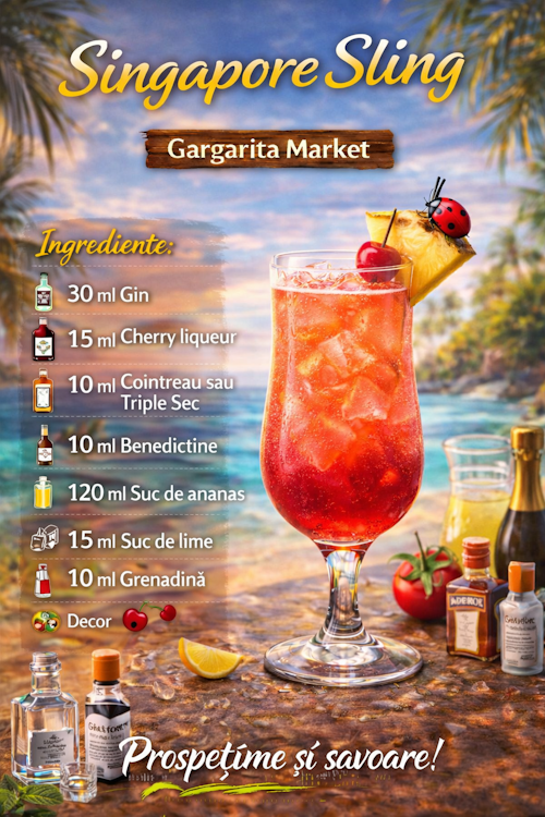 Singapore Sling – Cocktail exotic cu aromă tropicală