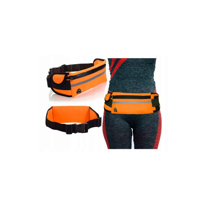 Lemontti Centură de Alergare cu Suport pentru Sticlă și Căști – Portocaliu [4]