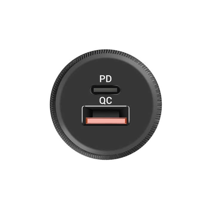 Lemontti Incarcator Auto Fast Charge 30W 5A 2 porturi PD Type C + USB-A QC 3.0, Negru [2]