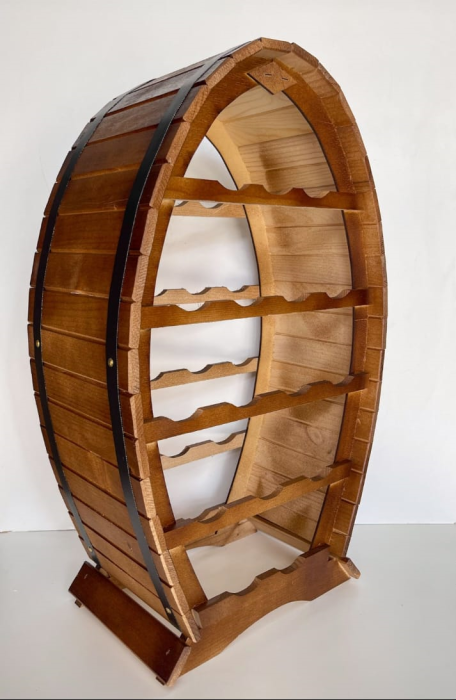 Suport rustic din lemn pentru 16 sticle de vin – handmade [2]