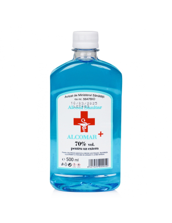 Detergenti Geamuri - Alcool sanitar Alcomar 70% 500 ml – Dezinfectant biocid pentru uz extern