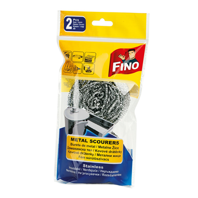 Bureți vase - Fino - Set 2 bureți sârmă inox