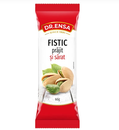 Fructe uscate și semințe - Momente de răsfăț - Fistic prăjit și sărat 60g Dr. Ensa