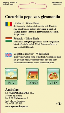 Seminte dovlecei White Bush plic 3 gr [1]