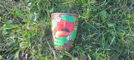 Set cadou din lut pictat manual – carafă 1L și 6 căni 300 ml – Artizanat tradițional [2]