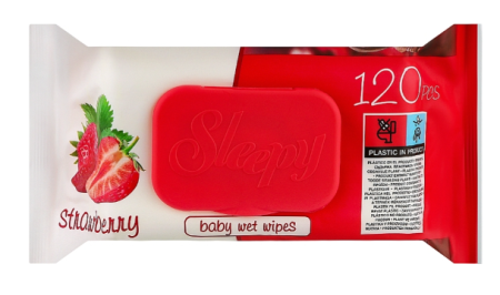 Șervețele Umede Bebeluși Sleepy 120 Căpșuni cu Capac [1]