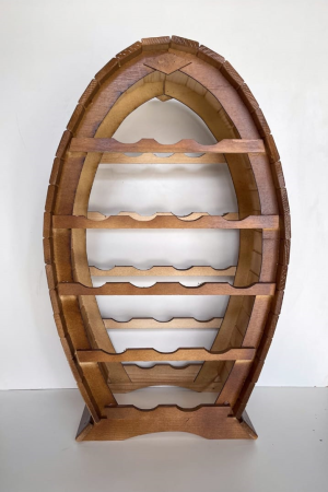 Produse Artizanale - Suport rustic din lemn pentru 16 sticle de vin – handmade