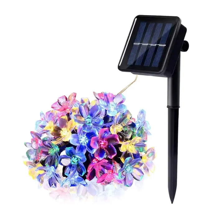 Instalatie de Lumini Solara cu 60 de Becuri LED Flori 5.9m - Multicolora [2]