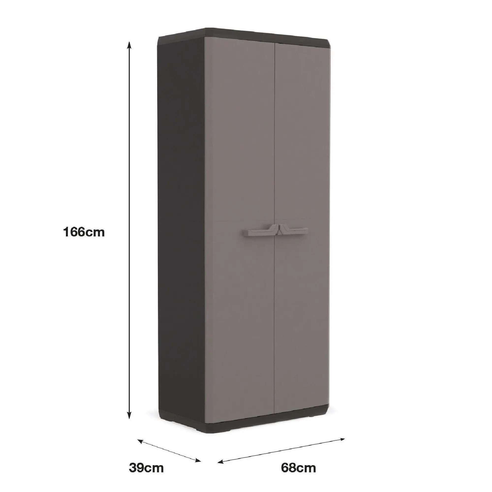 Dulap plastic 166 x 68 x 39 cm, 3 polite, gri [3]
