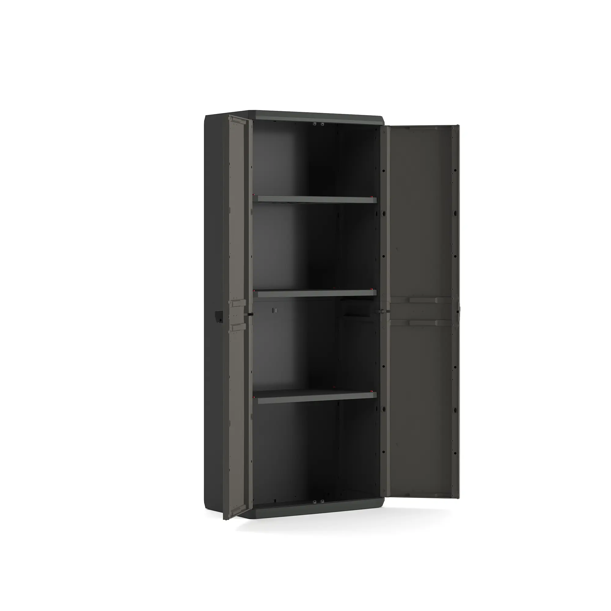 Dulap plastic 166 x 68 x 39 cm, 3 polite, gri [4]