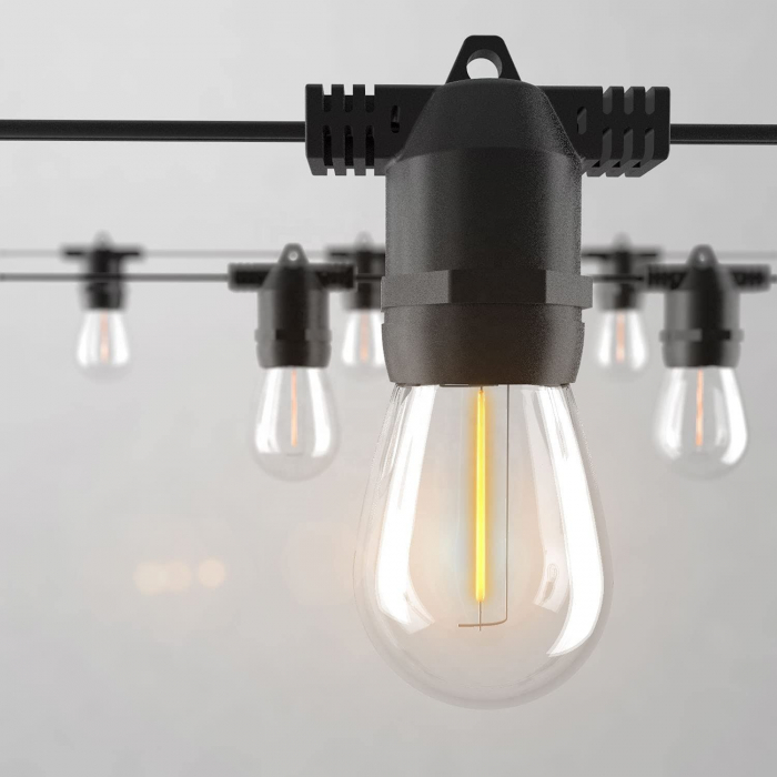 Ghirlanda luminoasa 10 metri cu 10 becuri led S14 conectabila E27 lumina calda 2700k de exterior/interior [10]