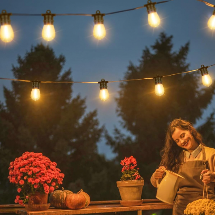 Ghirlanda luminoasa 30 metri cu 30 becuri led S14 conectabila E27 lumina calda 2700k de exterior/interior [3]