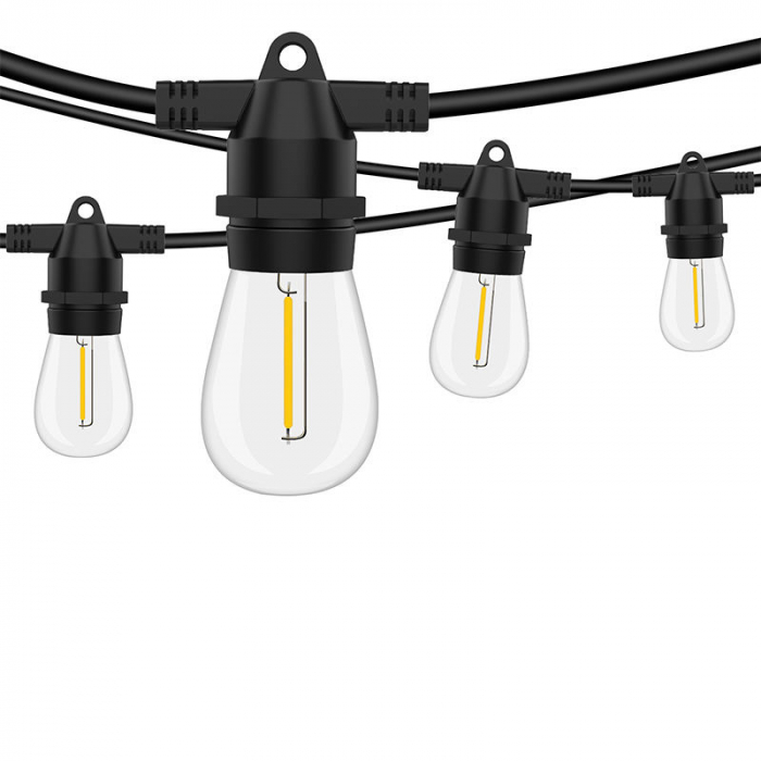 Ghirlanda luminoasa 30 metri cu 30 becuri led S14 conectabila E27 lumina calda 2700k de exterior/interior [2]