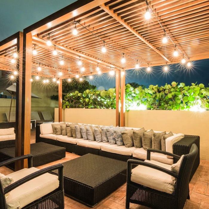 Ghirlanda luminoasa cu pendul 10 metri cu 10 becuri led S14 conectabila E27 lumina calda 2700k de exterior/interior [2]