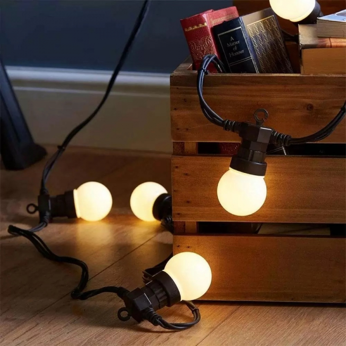 Ghirlanda luminoasa led 10 m x 20 de becuri 0.5 w , lumina calda 3000k , conectabila [7]