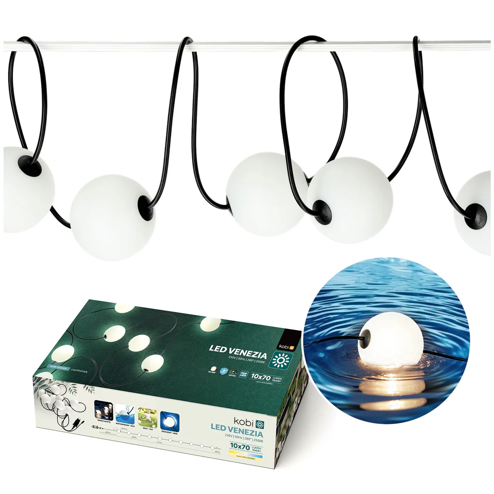 Ghirlanda profesionala 10 bile LED, IP67, 2500K, PREMIUM [10]