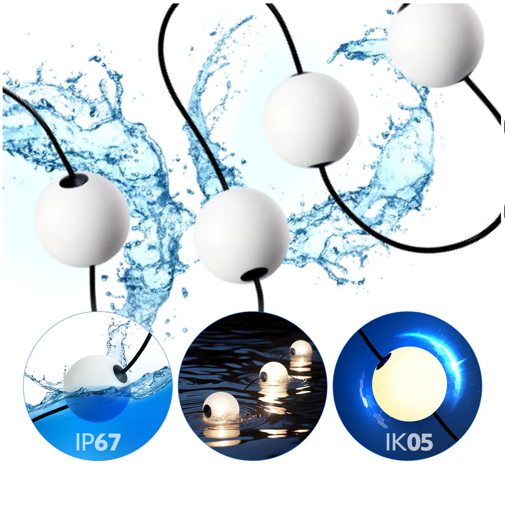 Ghirlanda profesionala 10 bile LED, IP67, 2500K, PREMIUM [11]
