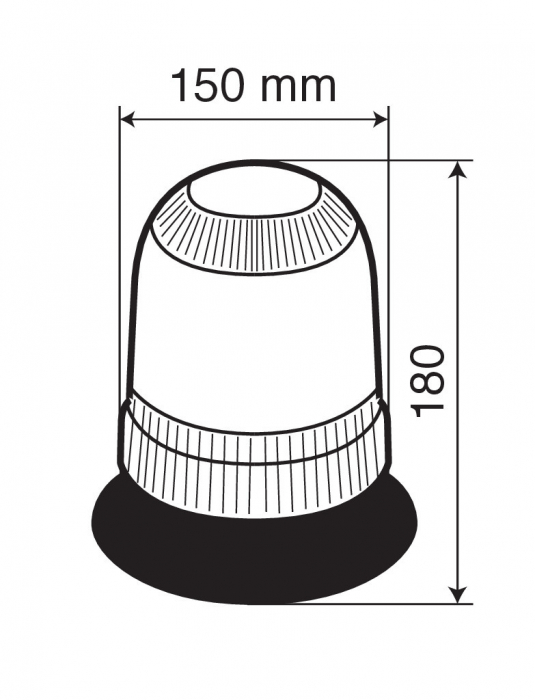 Girofar auto galben cu magnet, cu bec halogen H3 12V [3]