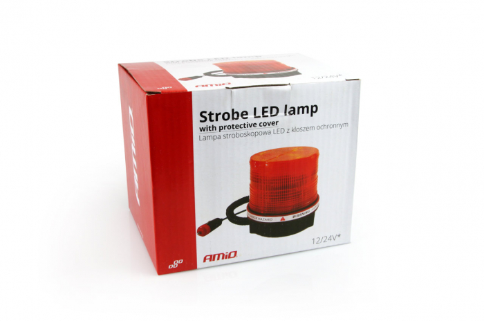Girofar stroboscopic auto galben LED cu magnet Amio, 12V [2]
