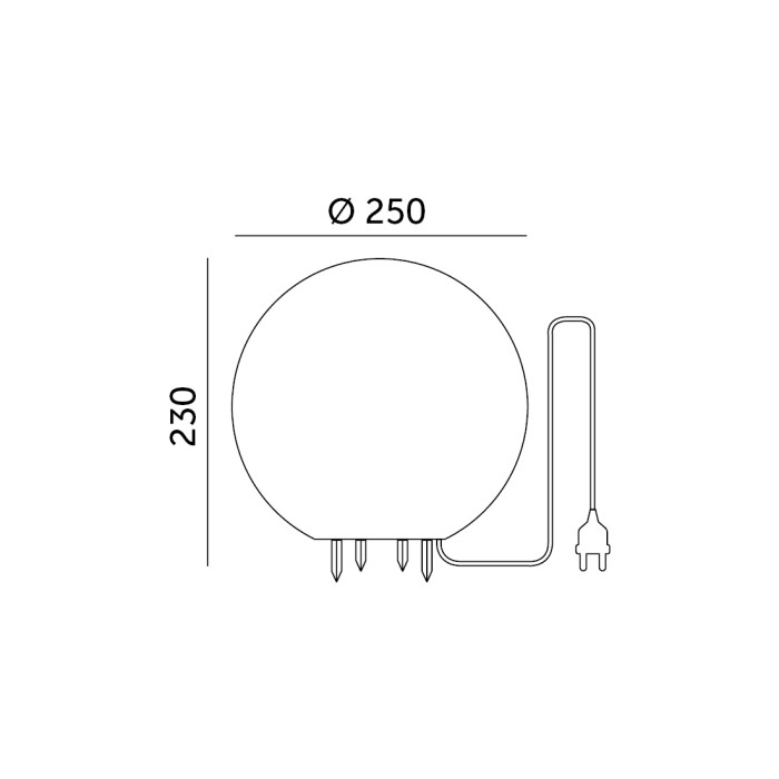 Glob Luminos Pentru Gradina , E27 max. 1x40W , Ø25 cm, pentru exterior IP65,230V [5]