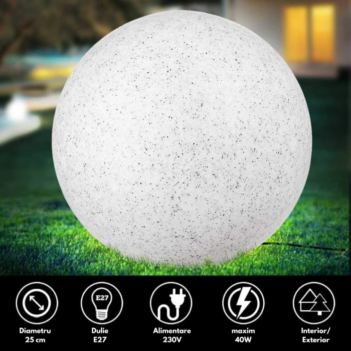 Glob Luminos Pentru Gradina , E27 max. 1x40W , Ø30 cm, pentru exterior IP65,230V [4]