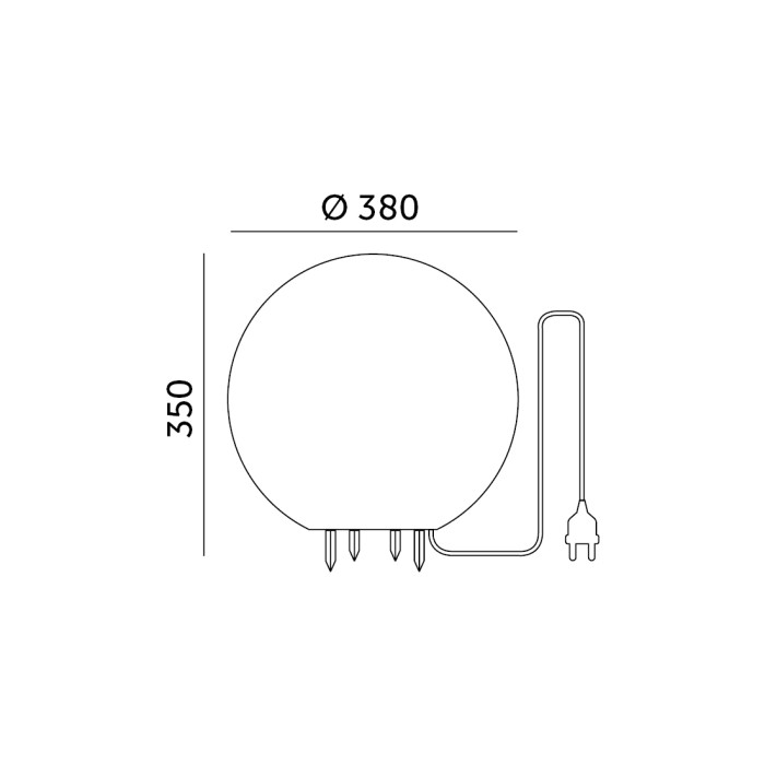Glob Luminos Pentru Gradina , E27 max. 1x40W , Ø40 cm, pentru exterior IP65,230V [15]