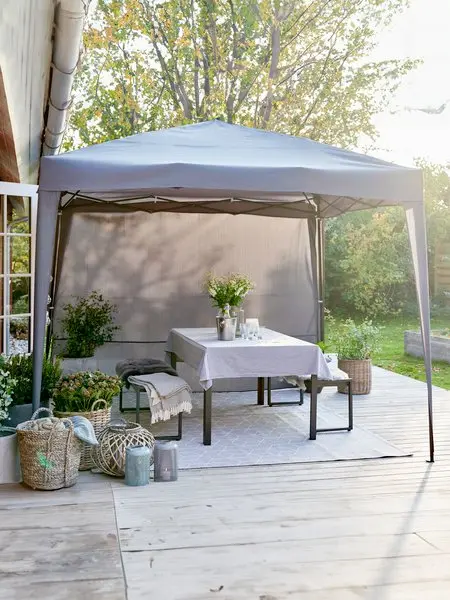 Pavilion Gradina 2.7x2.7x2.6m gri, Protectie UV [4]