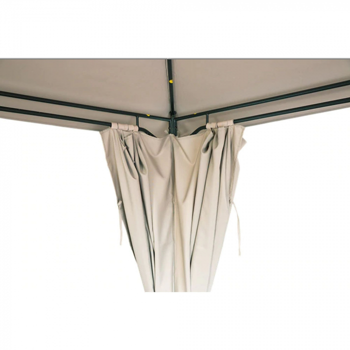 Pavilion gradina , otel/poliester, 298 x 298 cm, H 280 cm, bej , cu perdele retractabile [6]
