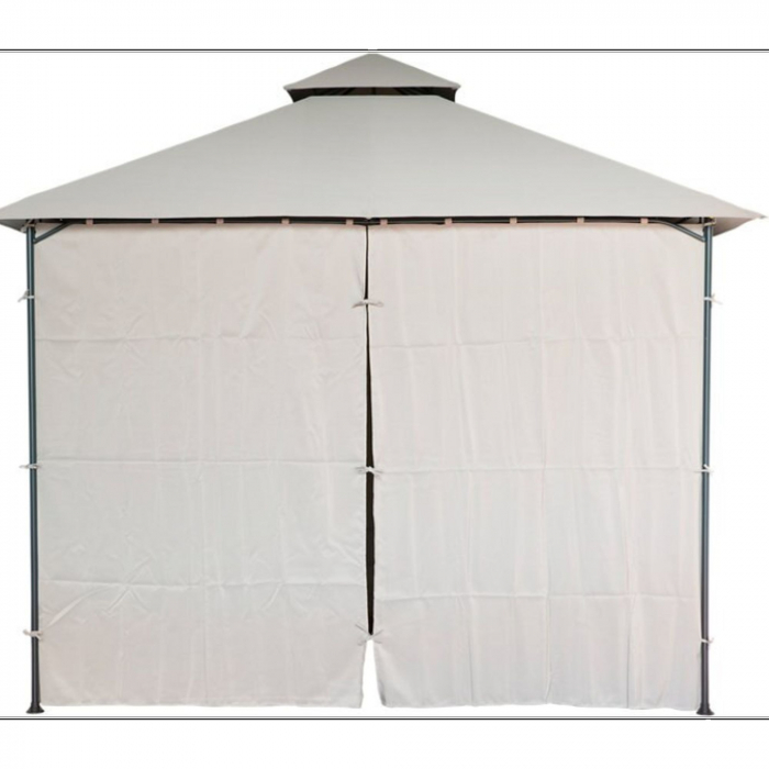 Pavilion gradina , otel/poliester, 298 x 298 cm, H 280 cm, bej , cu perdele retractabile [7]