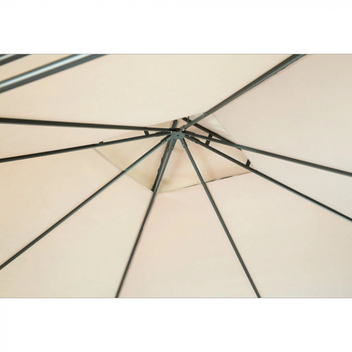 Pavilion gradina , otel/poliester, 298 x 298 cm, H 280 cm, bej , cu perdele retractabile [8]
