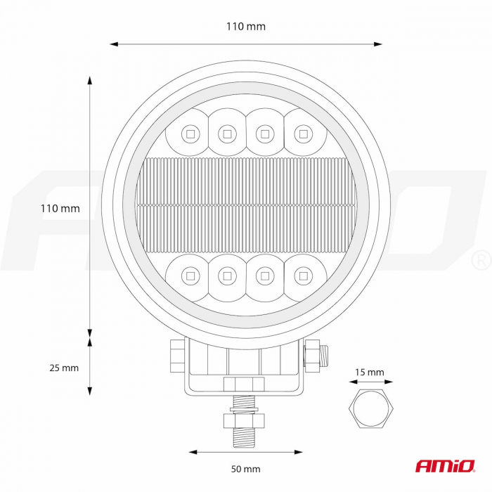 Proiector cu LED din metal rotund Combo Angel Eyes cu 2 functii, 9/36V [4]