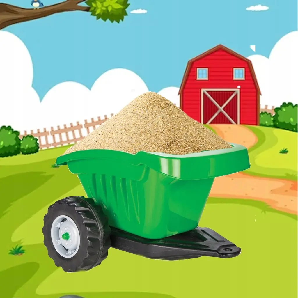 Tractor cu pedale si remorca pentru copii, +3 ani, verde [6]