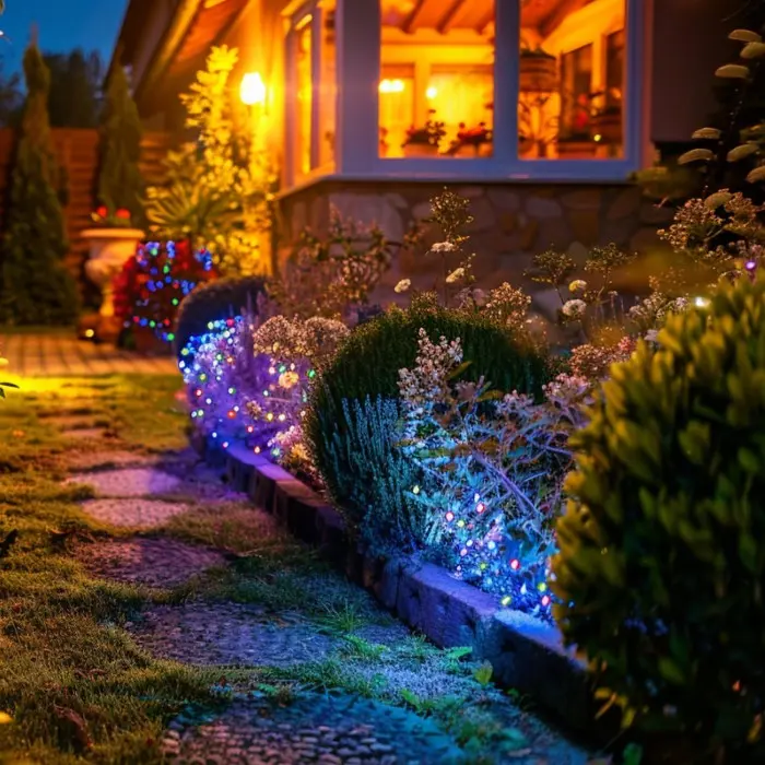 Iluminat Led - Instalatie de Lumini Solara cu 60 de Becuri LED Flori 5.9m - Multicolora