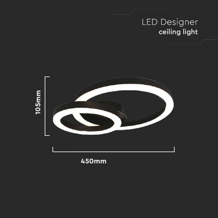 APLICA LED 20W 3000K 45X10.5CM - NEGRU [2]