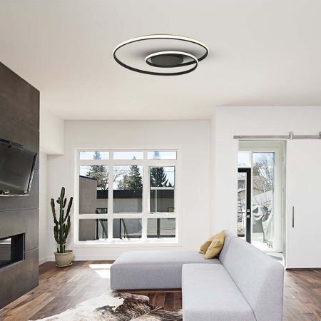 Interior - APLICA LED DIMABIL 48W 3000K 62X62X10CM - NEGRU