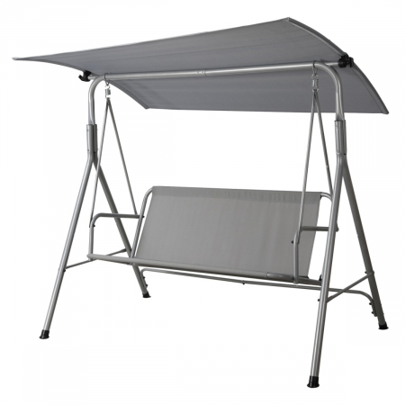 Balansoare - Balansoar gradina, 3 persoane, structura metal, gri, 170 x 120 x 153 cm