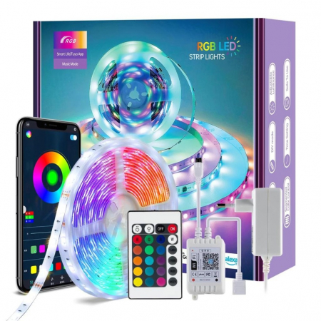 Banda Led - Banda Led Smart 3528 RGB 300led , 5m , WI-FI + Telecomanda , Aplicatie