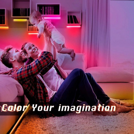 Banda Led Smart 3528 RGB 300led , 5m , WI-FI + Telecomanda , Aplicatie [5]